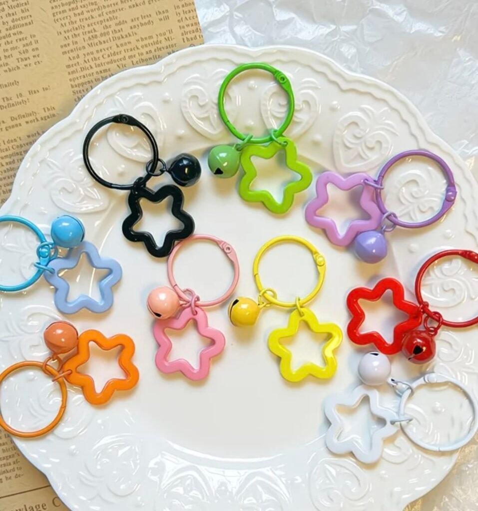 Colorful Star Bell Keychain Charm